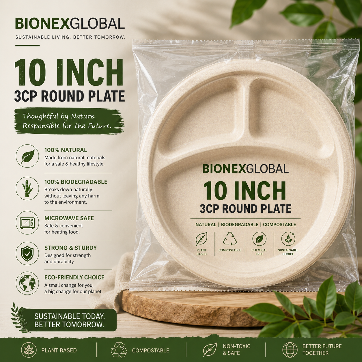 10inch 3cp round plate